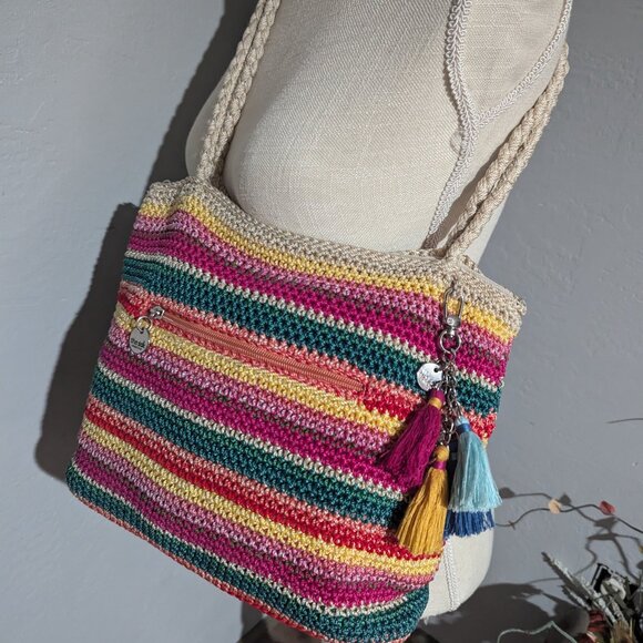 The Sak Handbags - The Sak rainbow colored crochet boho Sak bag